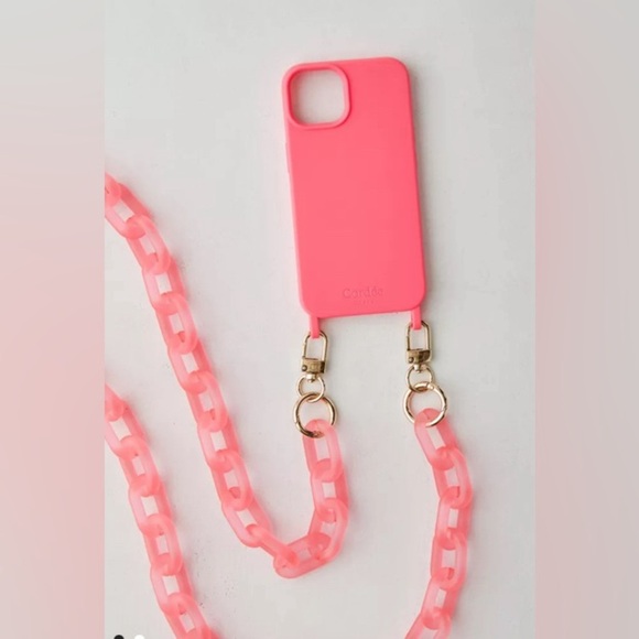 cordee Other - Pink Crossbody iPhone 14 Phone Case Chain link Strap